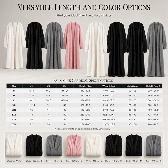 ☁️ Cloud-Like Softness, Relaxed Long-Line Warmth | Women's Faux Mink Fleece Long Cardigan Sweater Fluffy Oversized Knit Coat for Autumn and Winter