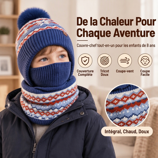 Cagoule thermique coupe-vent d'hiver pour enfants