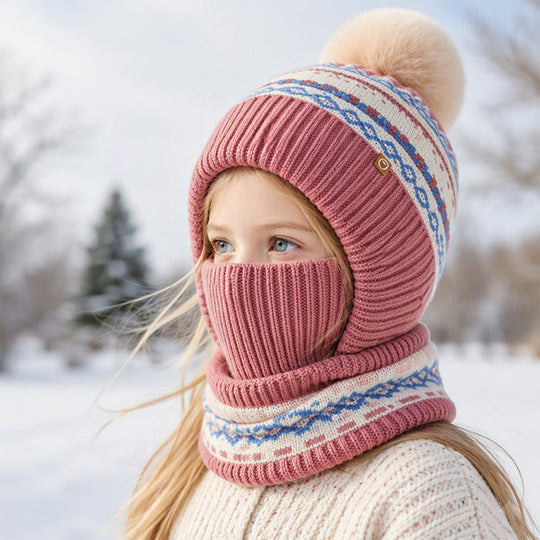 Cagoule thermique coupe-vent d'hiver pour enfants