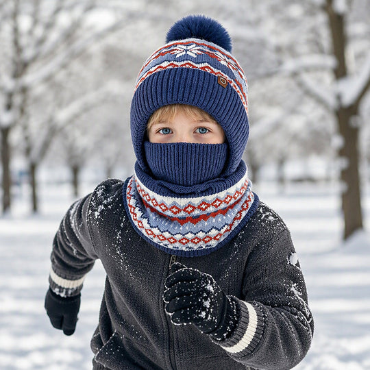 Cagoule thermique coupe-vent d'hiver pour enfants