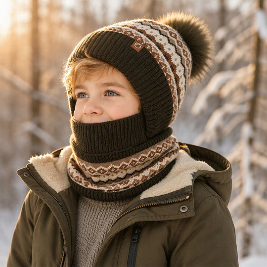 Cagoule thermique coupe-vent d'hiver pour enfants
