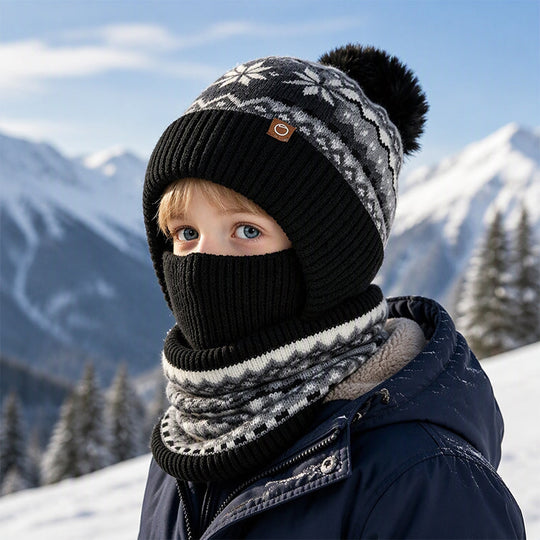 Cagoule thermique coupe-vent d'hiver pour enfants