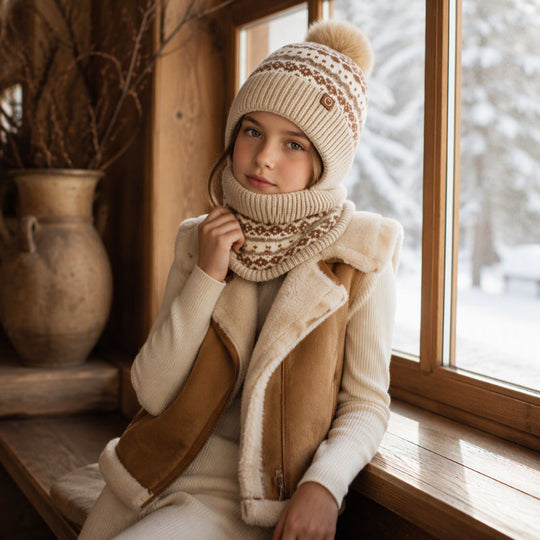 Cagoule thermique coupe-vent d'hiver pour enfants