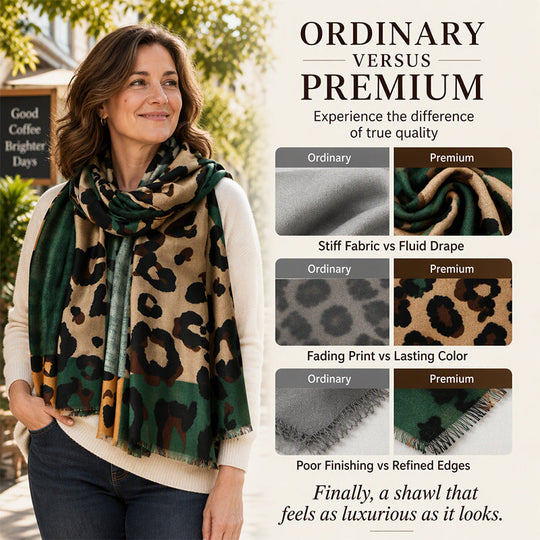 🧣 Easy Styling, Featherlight Comfort | Versatile Lightweight Leopard Print Shawl Scarf
