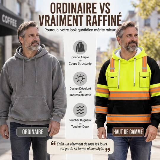 ✨ Hoodie pour homme à imprimé inspiré haute visibilité : facile à porter au quotidien 🧥