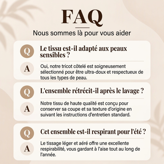 Ensemble de pyjama côtelé brodé de cœur pour femmes