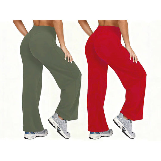 Pantalon de yoga taille haute à jambes larges pour femme