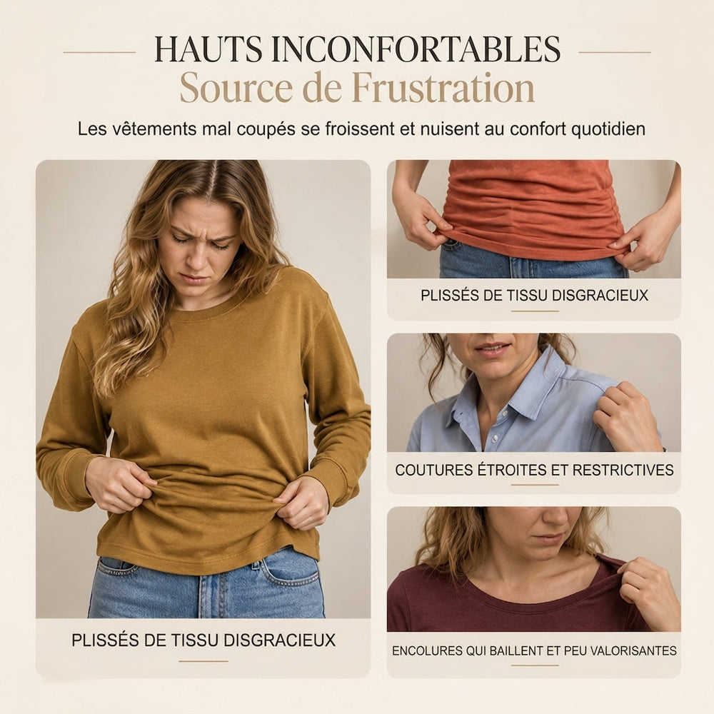 ✨ Haut femme col V à manches longues et taille froncée, coupe ajustée : facile à porter au printemps comme en automne 🌸