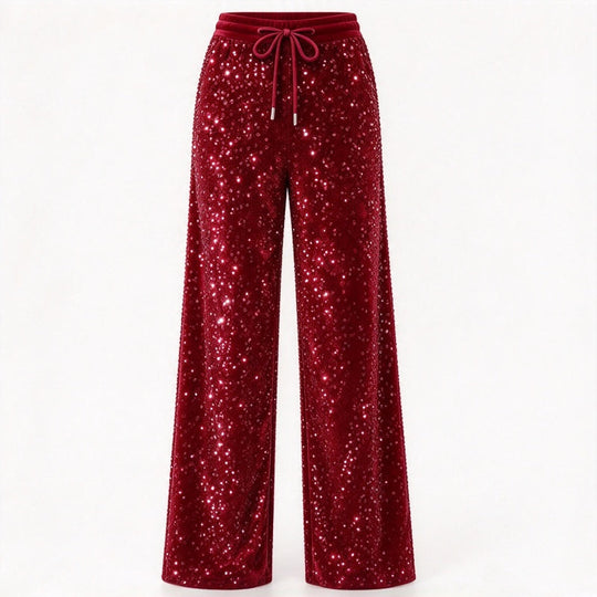 Women's Sparkling Sequin Wide-Leg Pants
