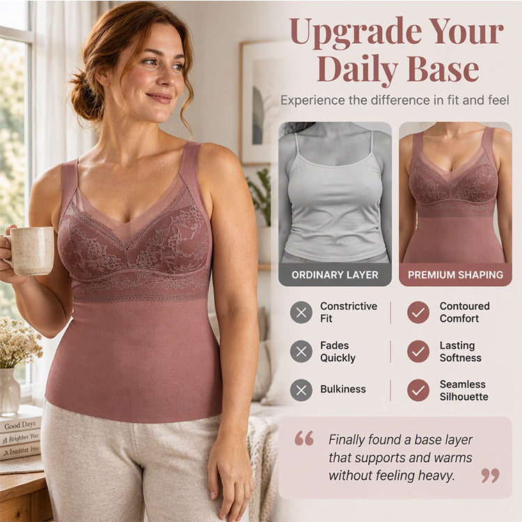 Women's Slim Fit Thermal Camisole with Built-In Bra