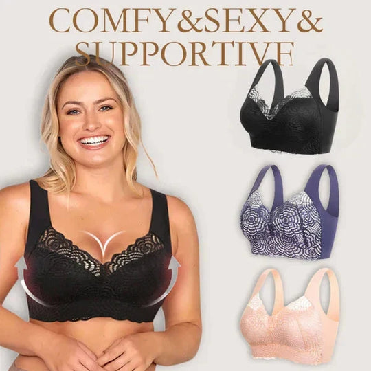 👙 Confident Lift, Smooth Stretch Comfort | Ultimate Lift Stretch Full Shape Seamless Lace Bra (3 PCS)