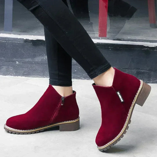 👢 Easy Zip-On Wear, Steady Low-Heel Stride | Women's Side Zipper Low Heel Ankle Boots