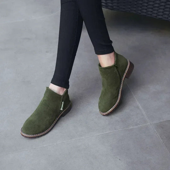 👢 Easy Zip-On Wear, Steady Low-Heel Stride | Women's Side Zipper Low Heel Ankle Boots