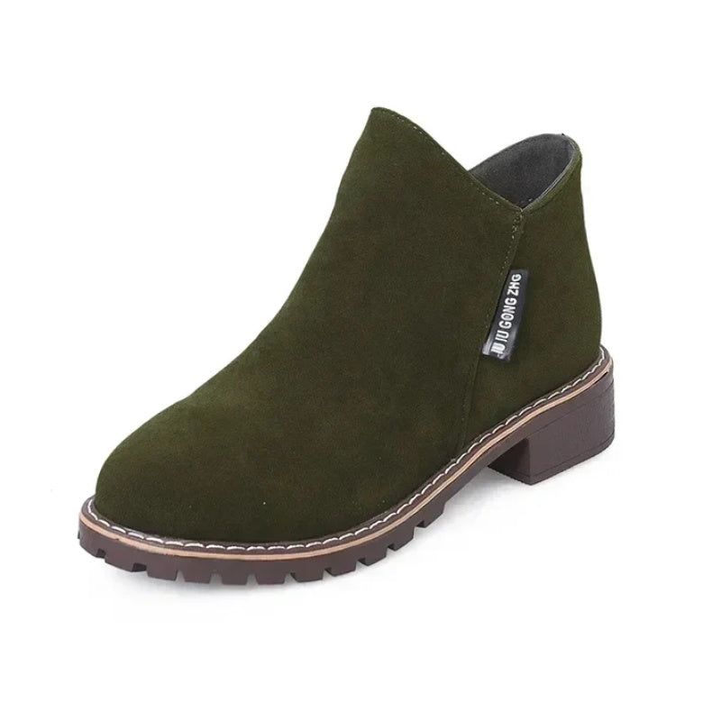 👢 Easy Zip-On Wear, Steady Low-Heel Stride | Women's Side Zipper Low Heel Ankle Boots