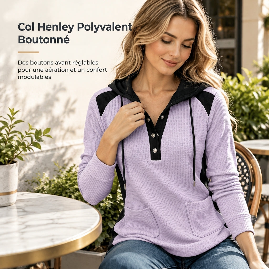 Pull en maille décontracté à col en V pour femme