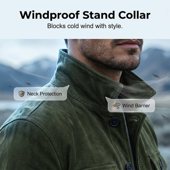 🧥 Retro Ribbed Texture, Structured Collar Detail | Men's Vintage-Style Corduroy Stand Collar Jacket