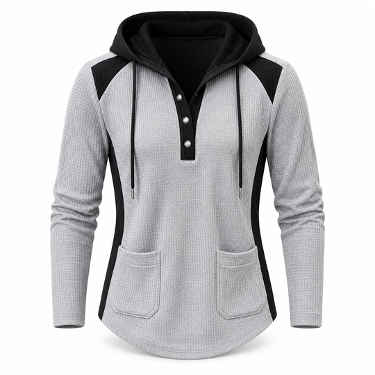 Women's Casual Knit V-Neck Sweatshirt