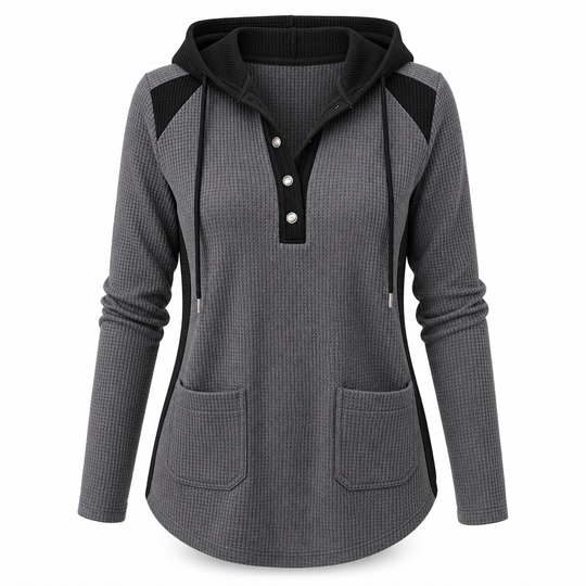 Women's Casual Knit V-Neck Sweatshirt