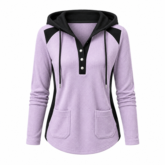 Women's Casual Knit V-Neck Sweatshirt