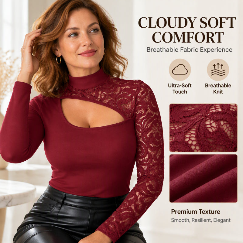 Women's Chic Asymmetrical Cutout Lace Top