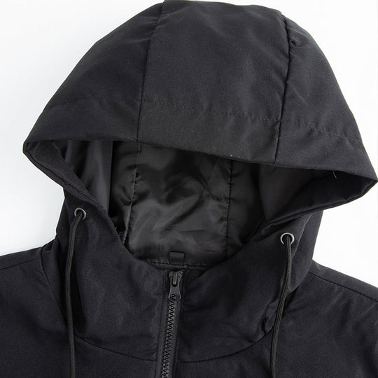 🧥 Balanced Coverage, Wind-Ready Comfort | Men's Mid-Length Hooded Windbreaker Trench