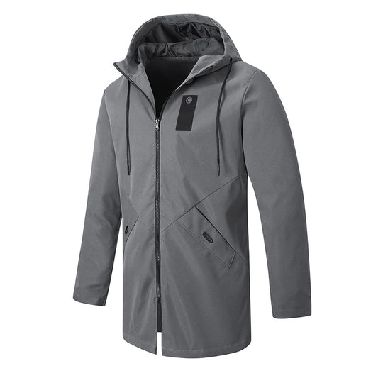 🧥 Balanced Coverage, Wind-Ready Comfort | Men's Mid-Length Hooded Windbreaker Trench