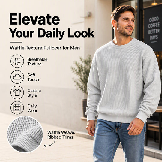 Men's Waffle Knit Crewneck Sweatshirt