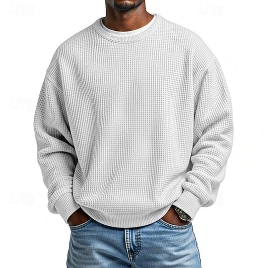 Men's Waffle Knit Crewneck Sweatshirt