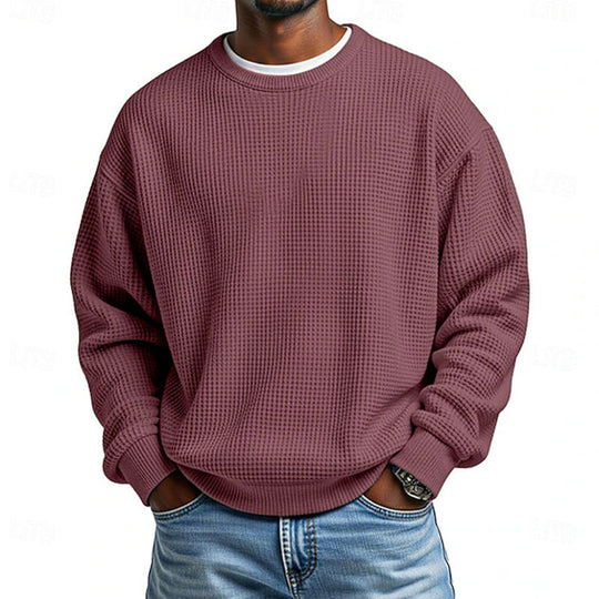 Men's Waffle Knit Crewneck Sweatshirt