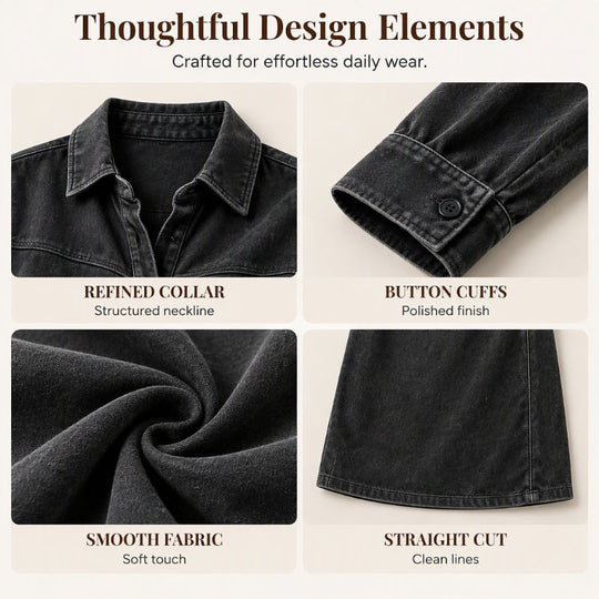 Women's Elegant Faux Suede Shirt Dress
