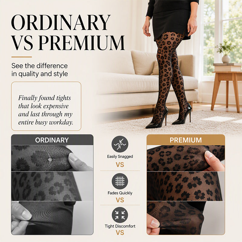 🧦 Eye-Catching Print, Smooth Stretch Comfort | Women's Sexy Leopard Print Jacquard Pantyhose