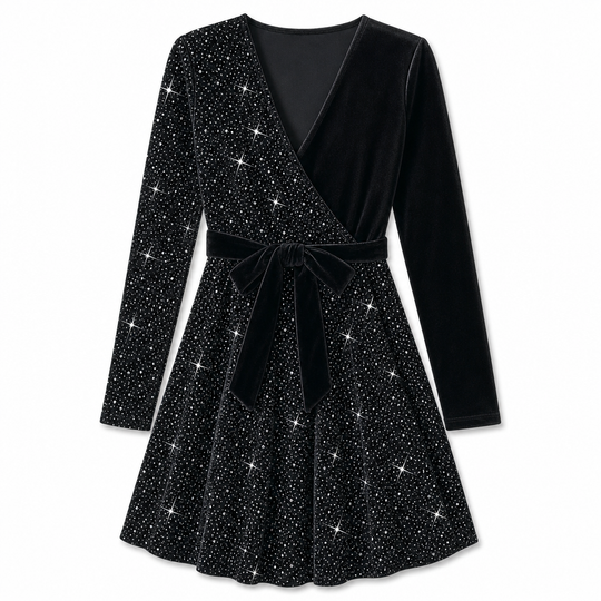 Sexy Women's V-Neck Asymmetrical Hem Sequin Dress – Glamorous & Party-Ready