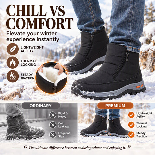 🥾 Toasty Lined Warmth, Stay-Dry Protection | Men's Winter Plush-Lined Waterproof Snow Boots