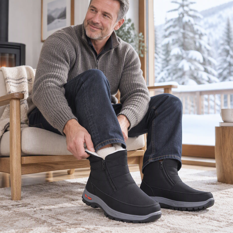 🥾 Toasty Lined Warmth, Stay-Dry Protection | Men's Winter Plush-Lined Waterproof Snow Boots