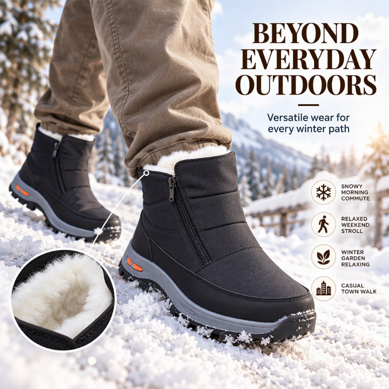 🥾 Toasty Lined Warmth, Stay-Dry Protection | Men's Winter Plush-Lined Waterproof Snow Boots