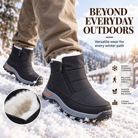 🥾 Toasty Lined Warmth, Stay-Dry Protection | Men's Winter Plush-Lined Waterproof Snow Boots