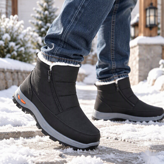 🥾 Toasty Lined Warmth, Stay-Dry Protection | Men's Winter Plush-Lined Waterproof Snow Boots