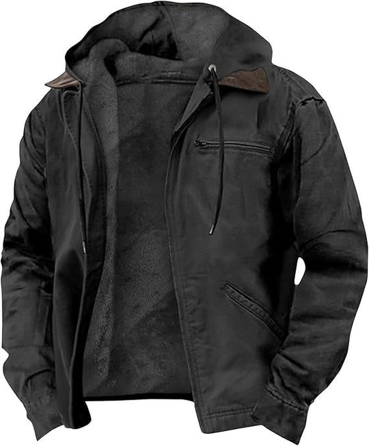 ⏳LAST DAY SALE 50% OFF !!📢Men’s Plush-Lined Hooded Work Jacket