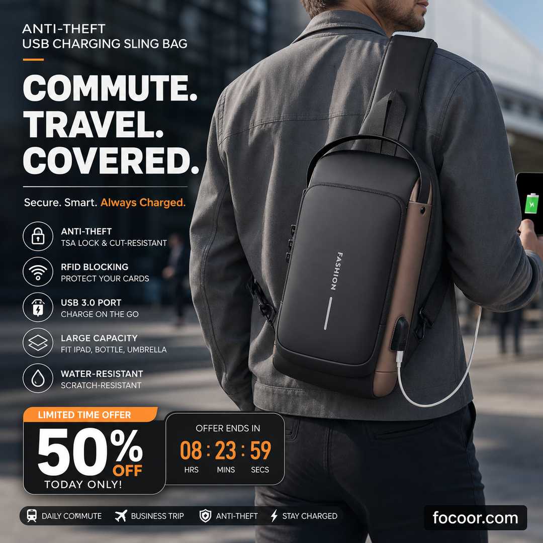 🎒 50% OFF! 🔥 Sports bag with USB charging function – theft-proof, practical & lightweight – perfect for travelling, commuting & outdoor activities ⚡