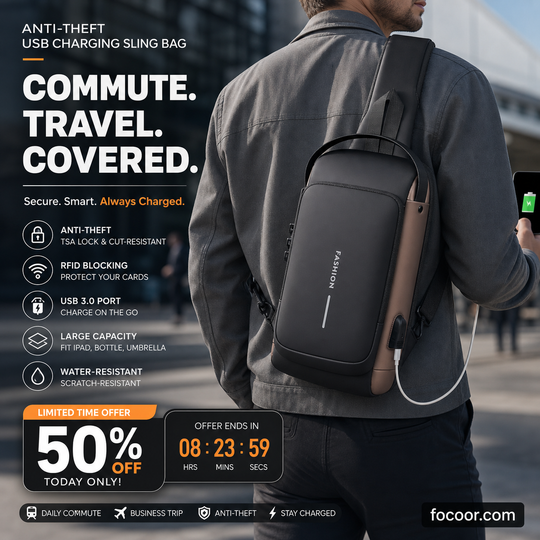 🎒 50% OFF! 🔥 Sports bag with USB charging function – theft-proof, practical & lightweight – perfect for travelling, commuting & outdoor activities ⚡
