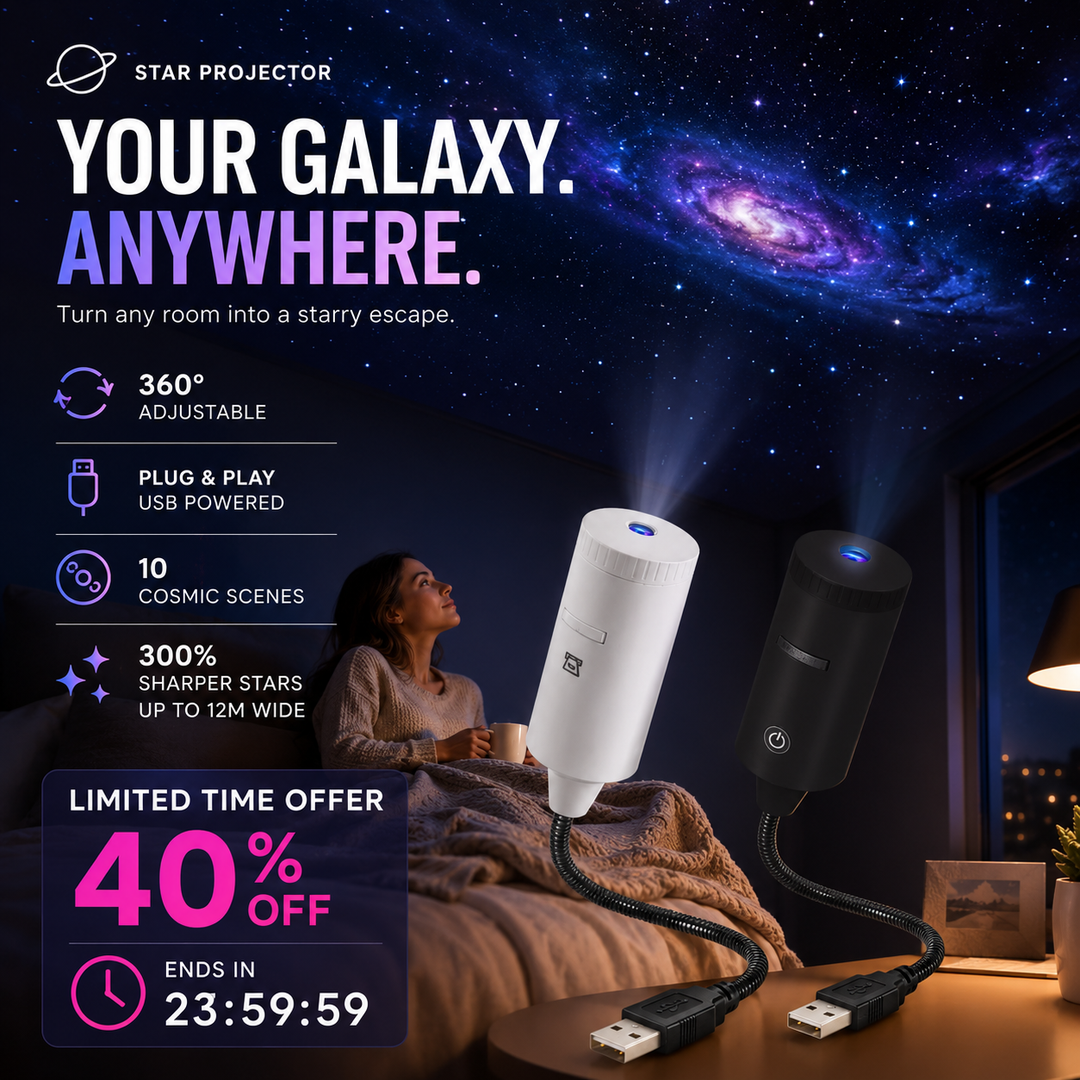 🥳2026 HOT SALE🥳💞50K+ SOLD!🌠🎆 50% OFF! Plug‑and‑Play HD Star Projector – 50,000+ happy users, 300% sharper stars. 360° adjustable, 10 cosmic slides. Transform your ceiling into a galaxy! 🚀🌌