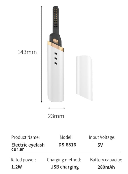 Bärbar elektrisk ögonfrans curling