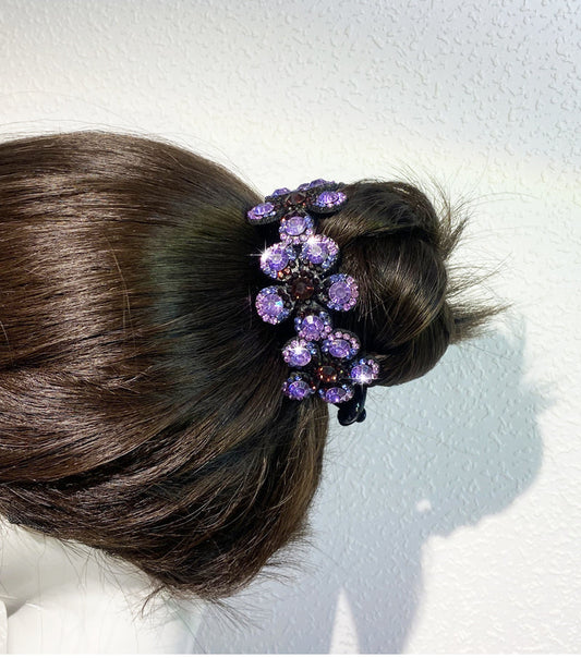 Crystal Flower Embellished  Hair Clips