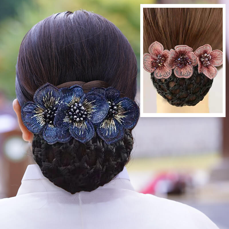 Flower Design Detachable Hairnet Barrette（Buy 1 Get 1 Free）