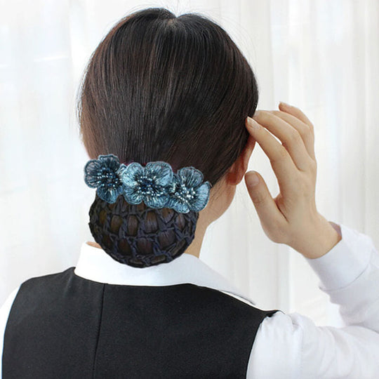 Flower Design Löstagbar hårnät Barrette （Köp 1 Få 1 GRATIS）